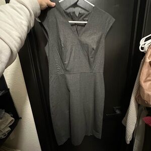 Ann Taylor Gray Asymmetrical Sheath Dress